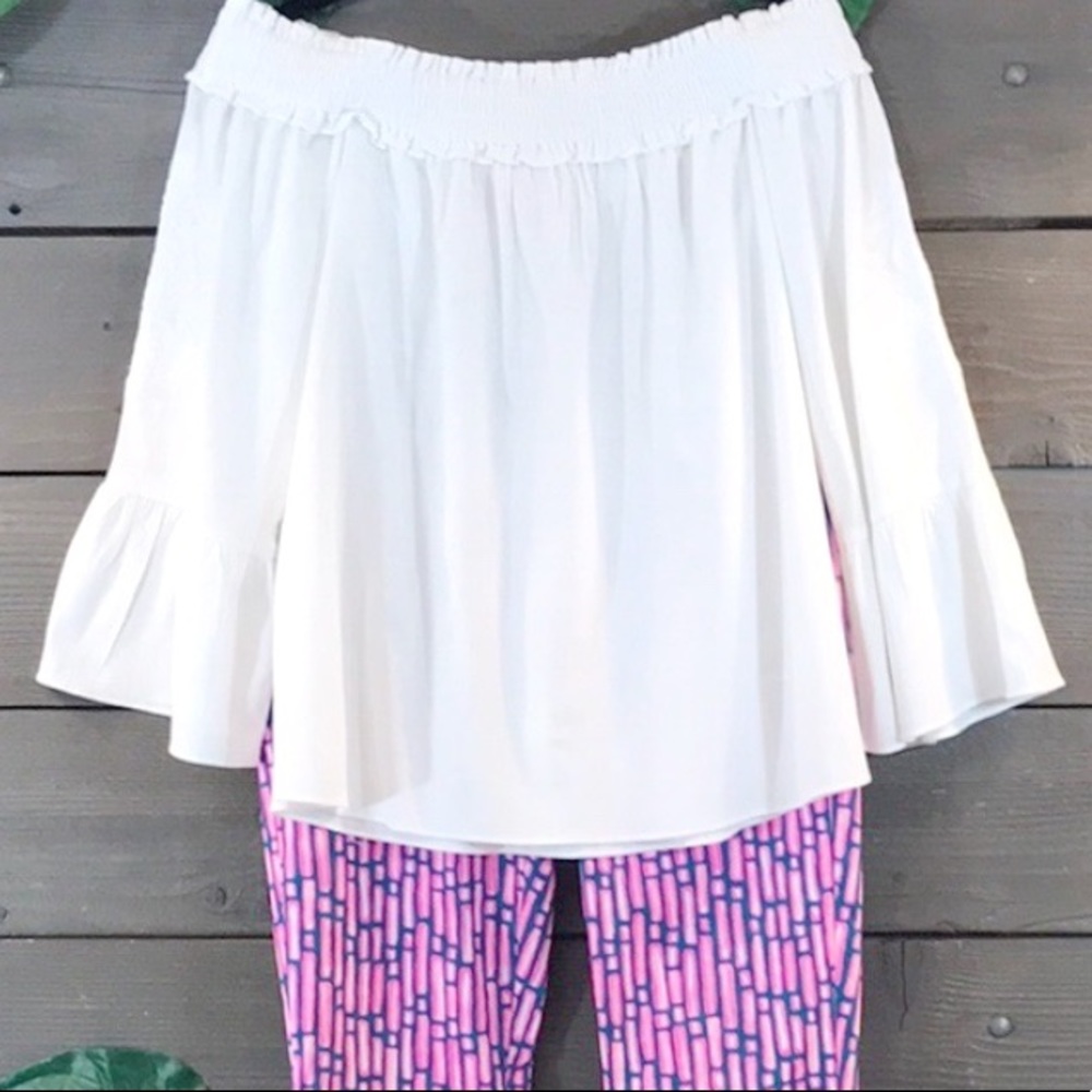 Lily Pulitzer Resort White Moira Off The Shoulder - Picture 5 of 7